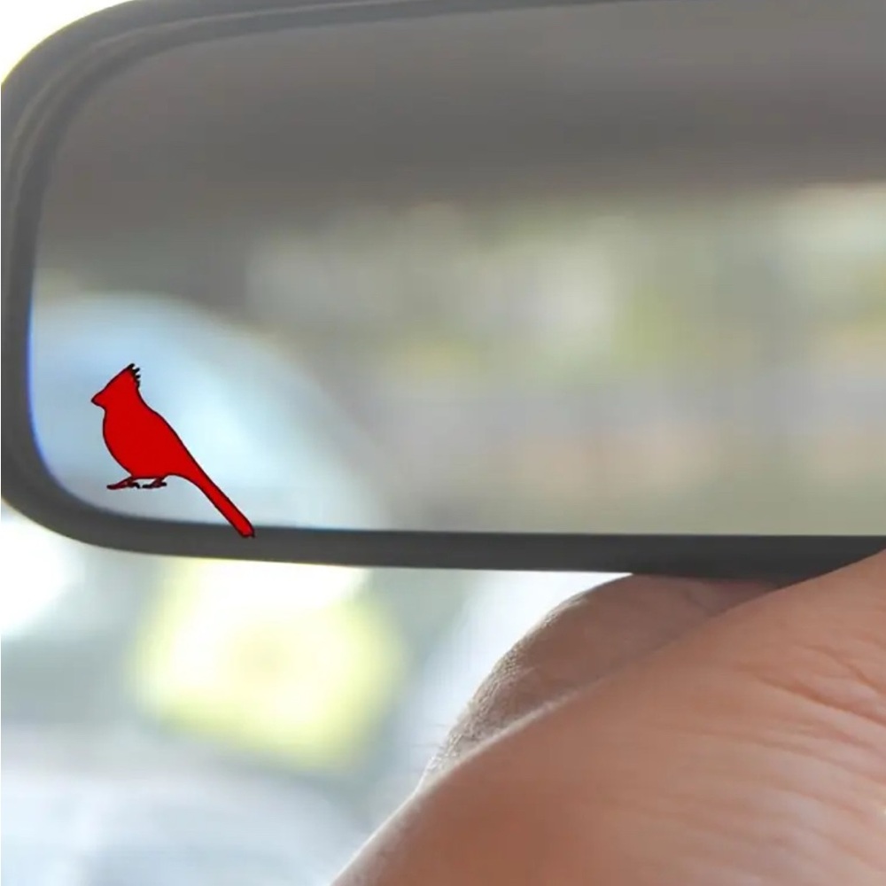 Cardinal Car Mirror Decal